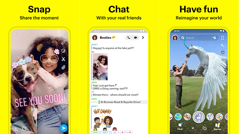 Snapchat APK tích hợp đa chức năng trong 1 ứng dụng