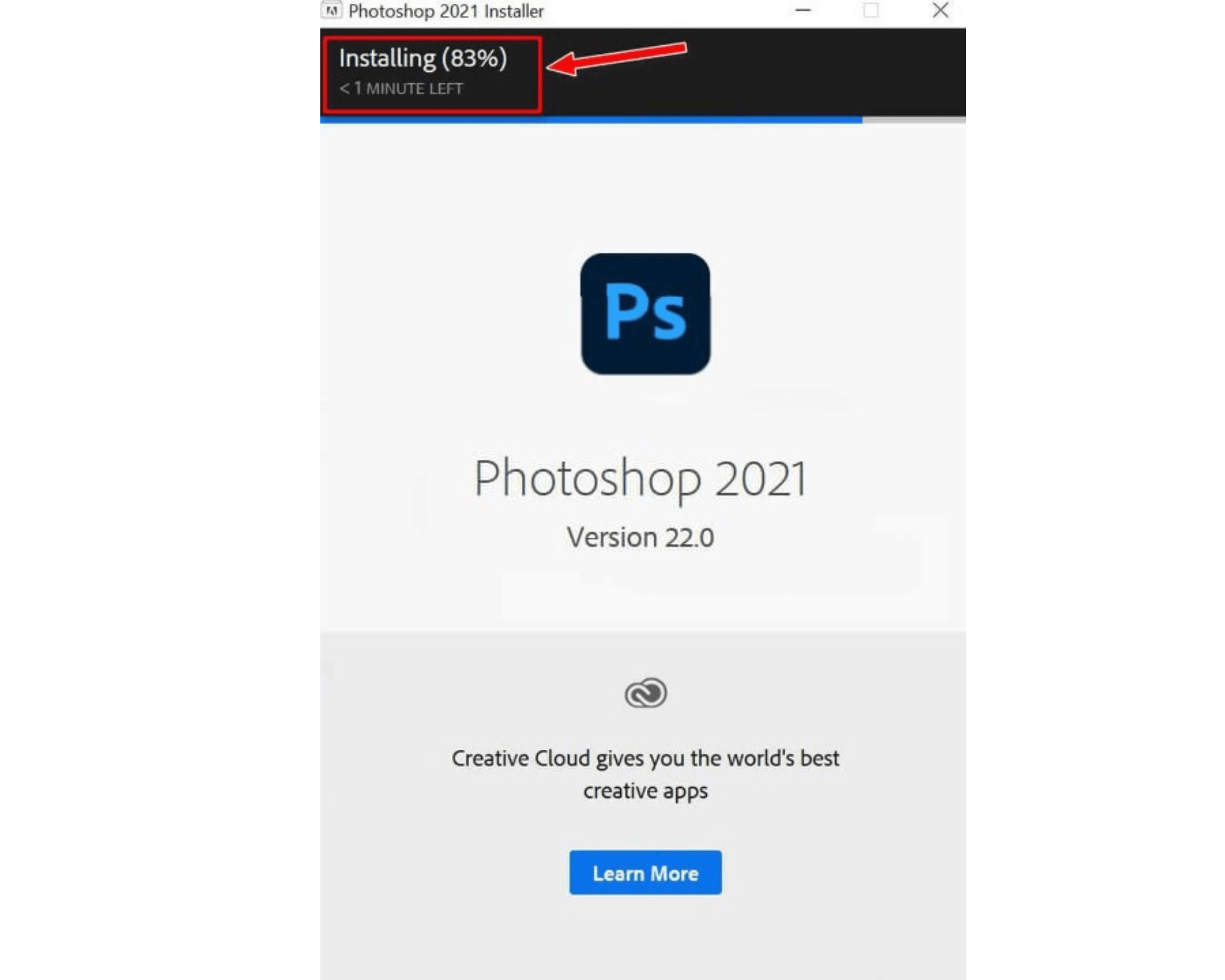 Trình cài đặt adobe photoshop cc 2021 full crack tự động tiến hành