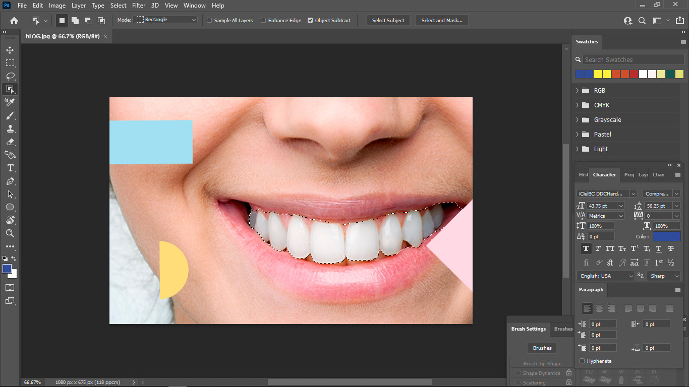 Làm trắng răng bằng Photoshop CS6