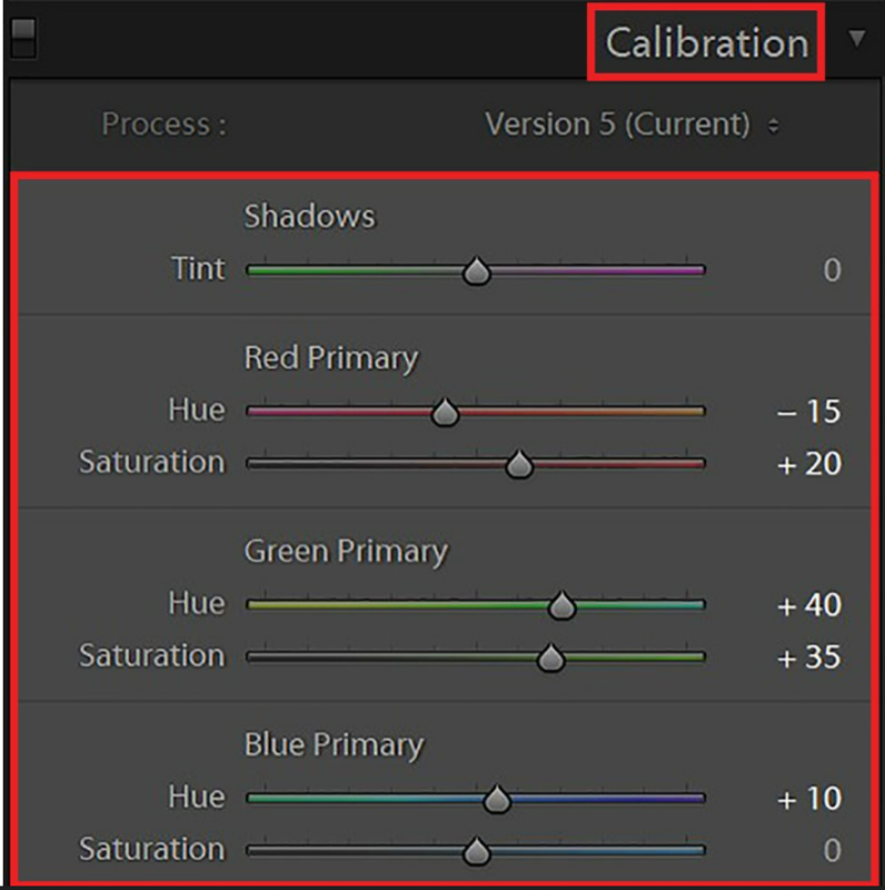 Calibration là công cụ có chức năng hiệu chuẩn lại màu sắc trong bức ảnh