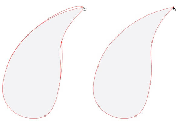 Curvature Pen Tool vẽ các nét cong bằng cách bấm chọn vào các điểm khác nhau nối tiếp