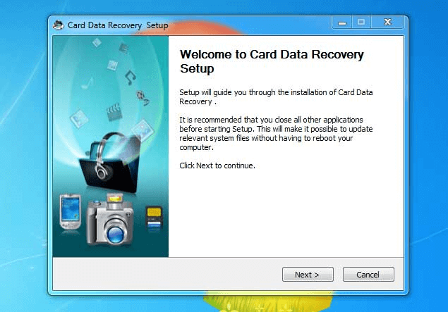 Cài phần mềm Card Data Recovery (Ảnh sưu tầm)