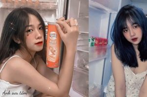 chụp ảnh với tủ lạnh